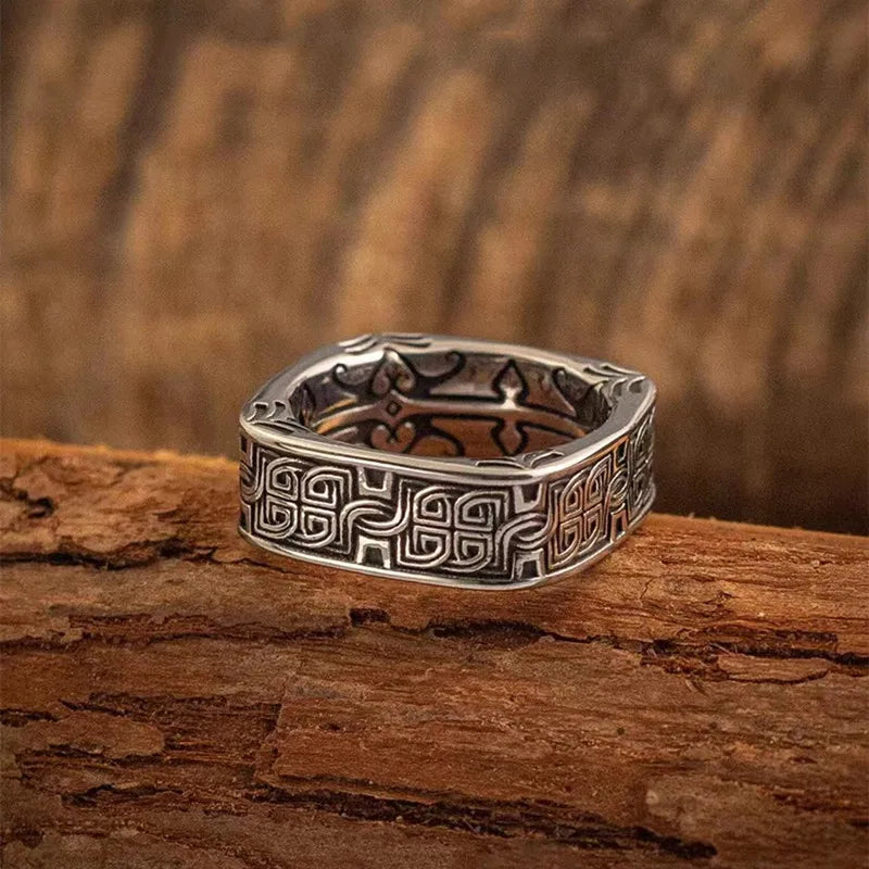 Irish Crazy Celtic Knot Square Vintage Ring Men\\\\\\'s Fashion Punk Hip Hop Jewelry Gift
