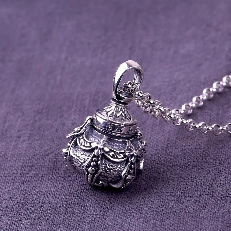 Retro Alchemy Furnace Can Open Pendant Gazang Bottle Pendant Ethnic Style Trend Lucky Wealth Jewelry for Men and Women